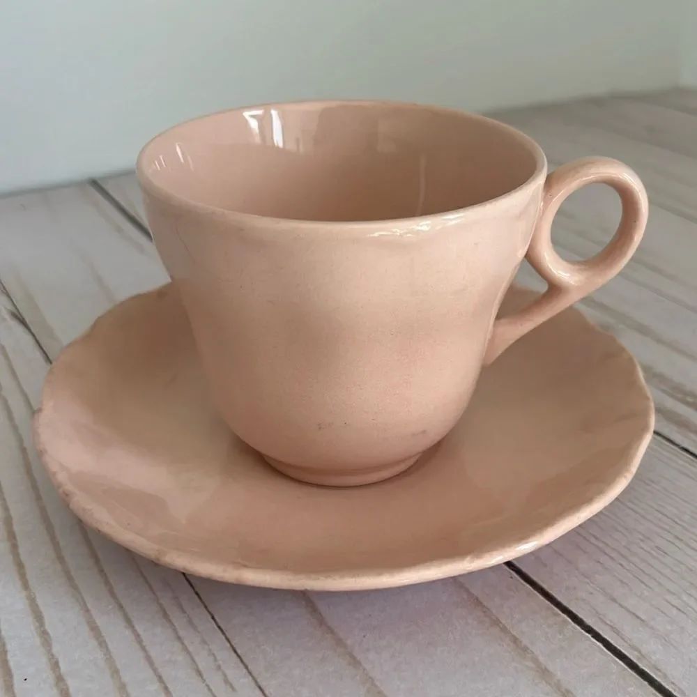 1950s Grindley peach Petalware teacup and saucer